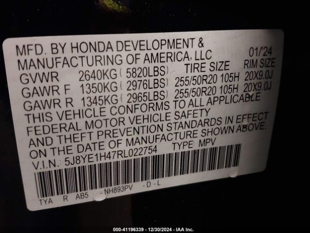 Photo 8 VIN: 5J8YE1H47RL022754 - ACURA MDX 