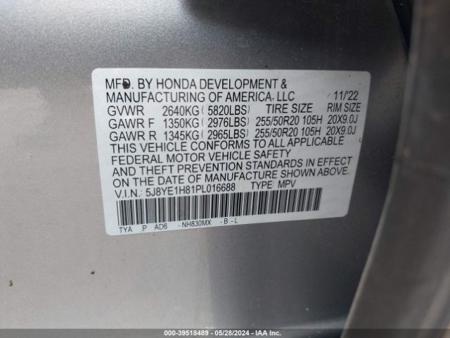 Photo 8 VIN: 5J8YE1H81PL016688 - ACURA MDX 