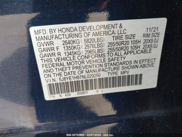 Photo 8 VIN: 5J8YE1H87NL029250 - ACURA MDX 