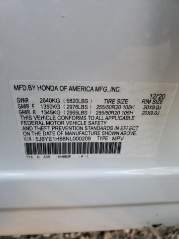 Photo 12 VIN: 5J8YE1H88NL000209 - ACURA MDX ADVANC 