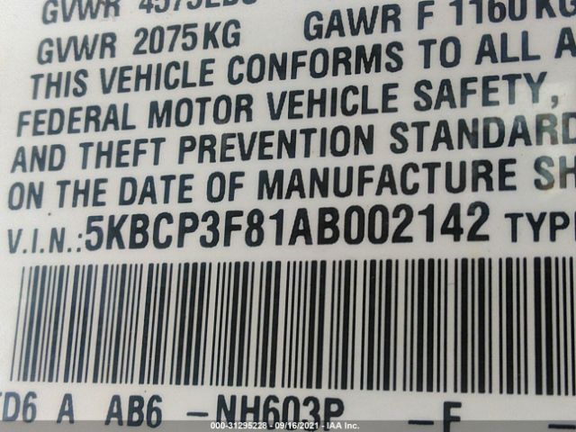 Photo 8 VIN: 5KBCP3F81AB002142 - HONDA ACCORD SDN 