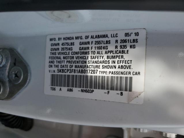 Photo 11 VIN: 5KBCP3F81AB017207 - HONDA ACCORD EXL 