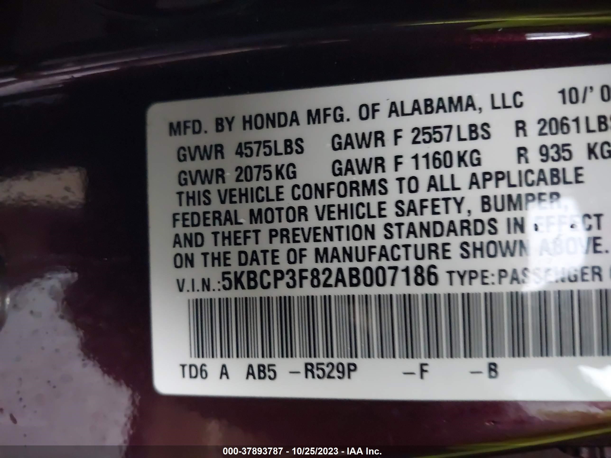 Photo 8 VIN: 5KBCP3F82AB007186 - HONDA ACCORD 