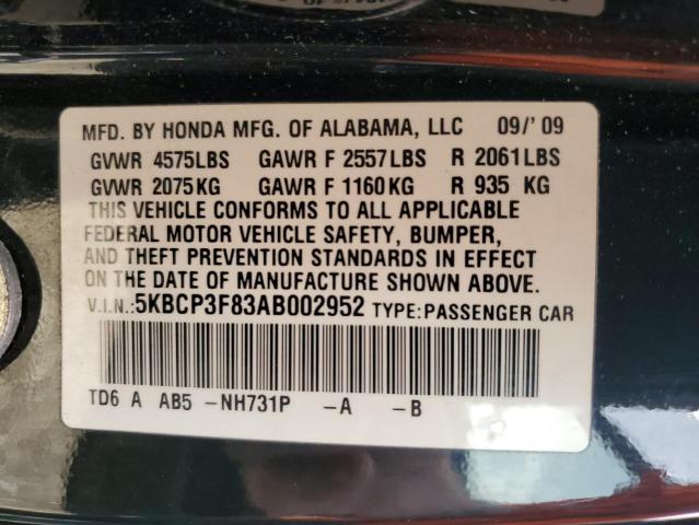 Photo 11 VIN: 5KBCP3F83AB002952 - HONDA ACCORD EXL 