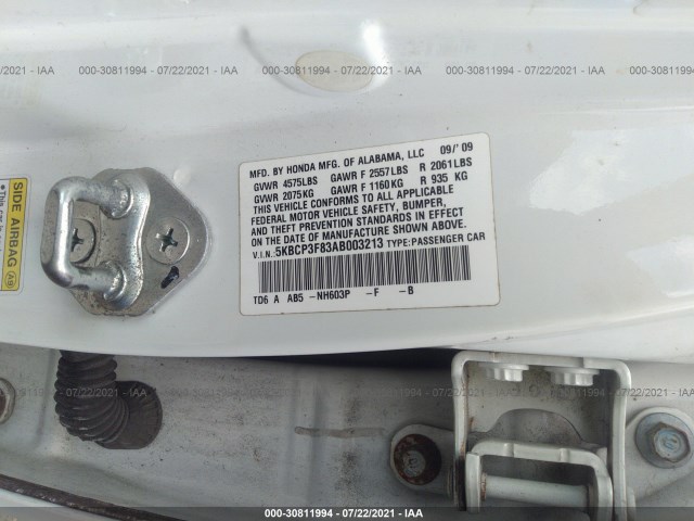 Photo 8 VIN: 5KBCP3F83AB003213 - HONDA ACCORD SDN 