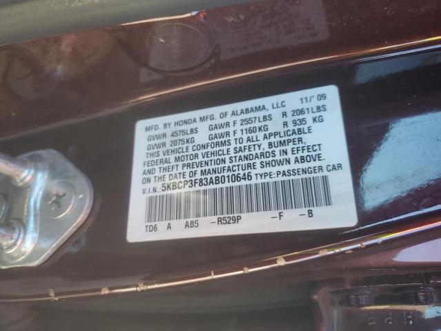 Photo 11 VIN: 5KBCP3F83AB010646 - HONDA ACCORD EXL 