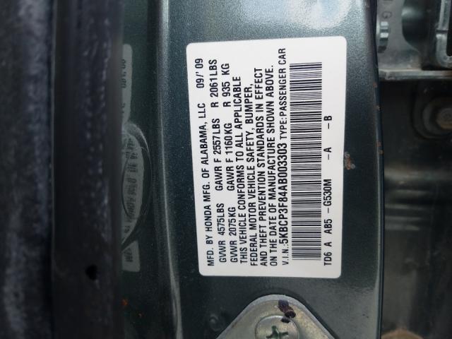 Photo 9 VIN: 5KBCP3F84AB003303 - HONDA ACCORD EXL 