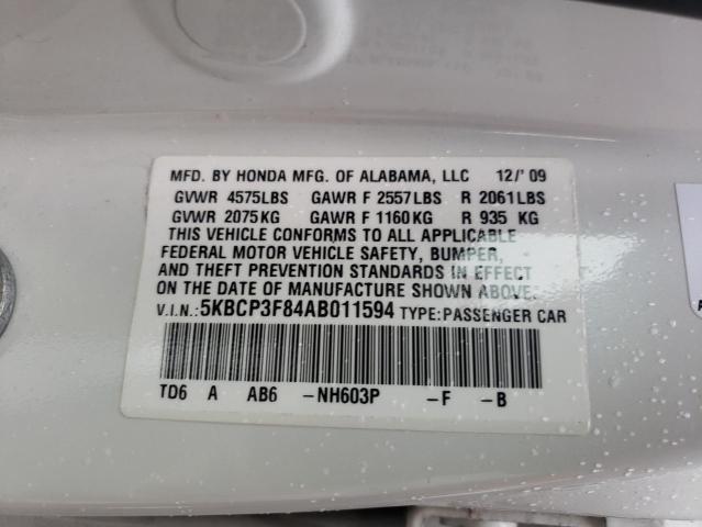 Photo 9 VIN: 5KBCP3F84AB011594 - HONDA ACCORD EXL 