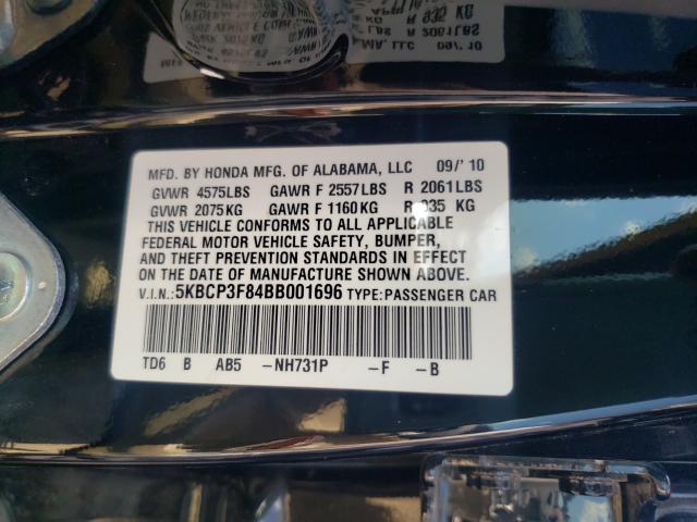 Photo 9 VIN: 5KBCP3F84BB001696 - HONDA ACCORD EXL 