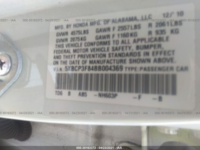 Photo 8 VIN: 5KBCP3F84BB004369 - HONDA ACCORD SDN 