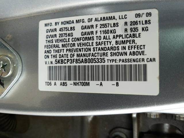 Photo 9 VIN: 5KBCP3F85AB005335 - HONDA ACCORD EXL 