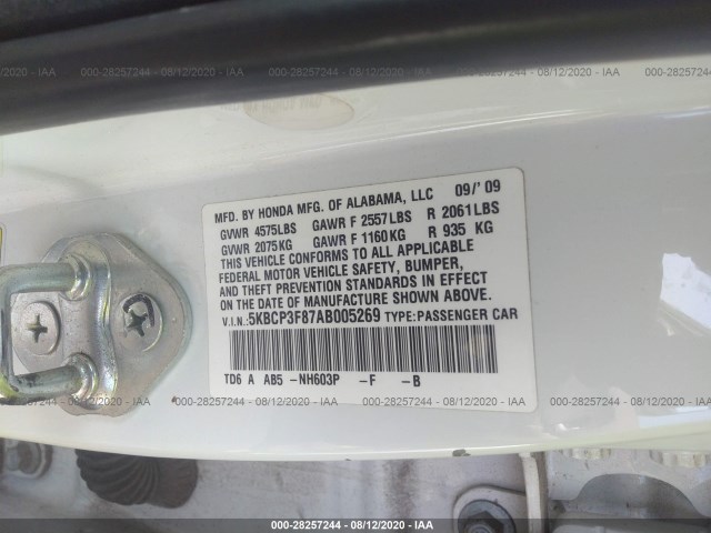 Photo 8 VIN: 5KBCP3F87AB005269 - HONDA ACCORD SDN 