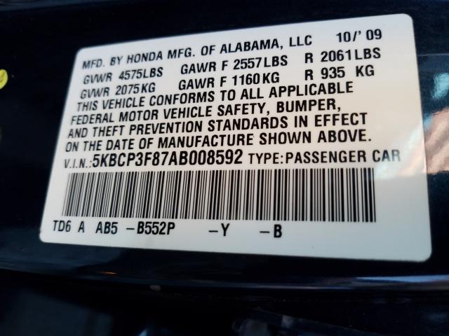 Photo 9 VIN: 5KBCP3F87AB008592 - HONDA ACCORD EXL 