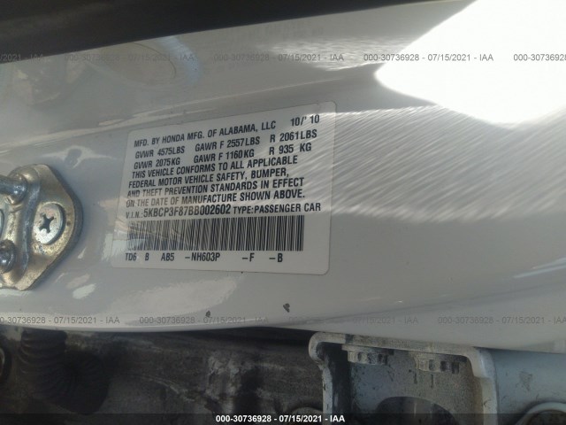 Photo 8 VIN: 5KBCP3F87BB002602 - HONDA ACCORD SDN 