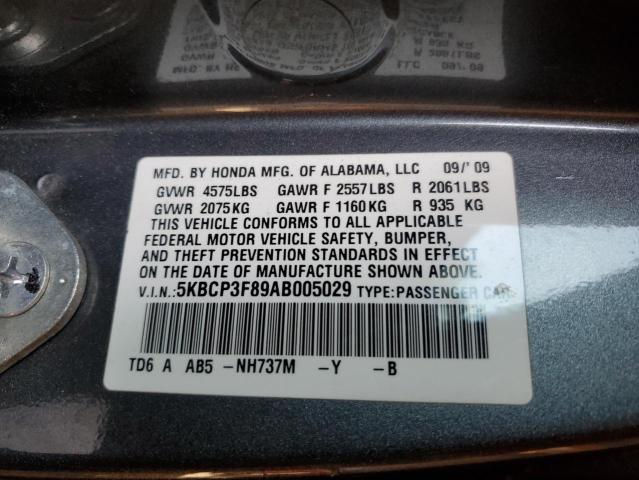 Photo 9 VIN: 5KBCP3F89AB005029 - HONDA ACCORD EXL 