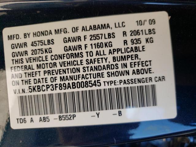 Photo 9 VIN: 5KBCP3F89AB008545 - HONDA ACCORD EXL 