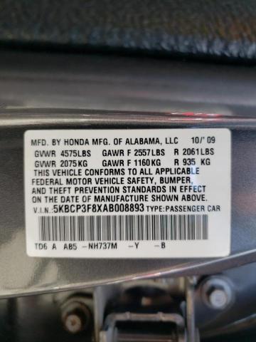 Photo 9 VIN: 5KBCP3F8XAB008893 - HONDA ACCORD EXL 