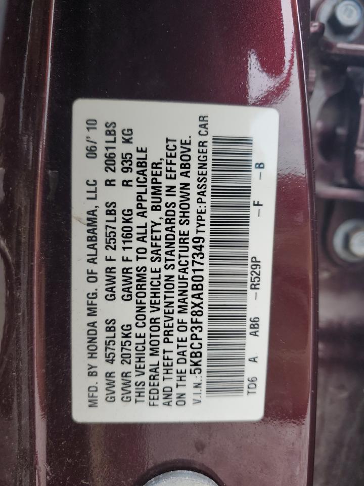 Photo 12 VIN: 5KBCP3F8XAB017349 - HONDA ACCORD 