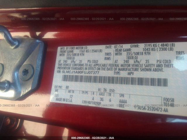 Photo 8 VIN: 5LMCJ1A90FUJ07377 - LINCOLN MKC 