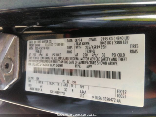 Photo 8 VIN: 5LMCJ1A90FUJ13695 - LINCOLN MKC 