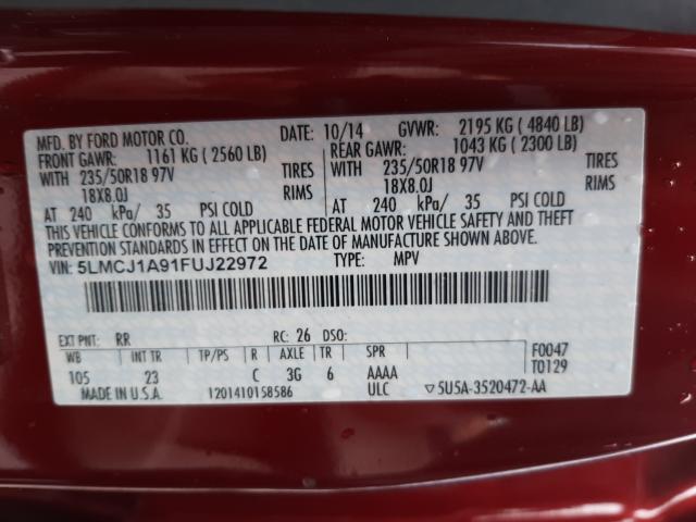 Photo 9 VIN: 5LMCJ1A91FUJ22972 - LINCOLN MKC 