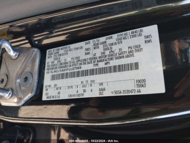 Photo 8 VIN: 5LMCJ1A91FUJ27069 - LINCOLN MKC 