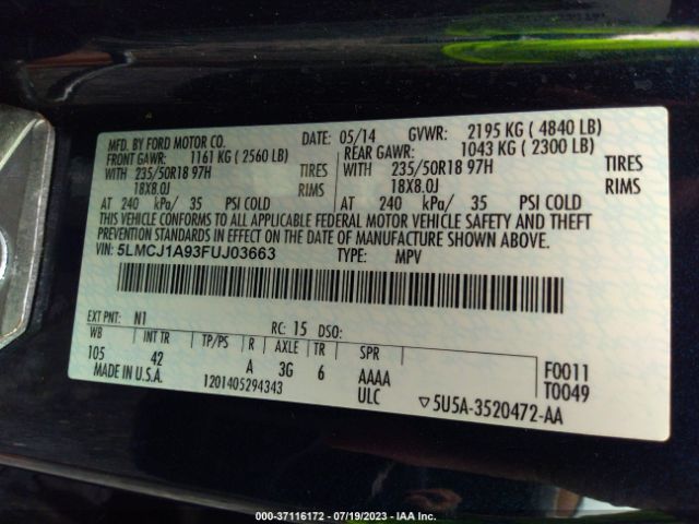 Photo 8 VIN: 5LMCJ1A93FUJ03663 - LINCOLN MKC 