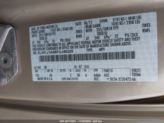 Photo 8 VIN: 5LMCJ1A96FUJ48225 - LINCOLN MKC 