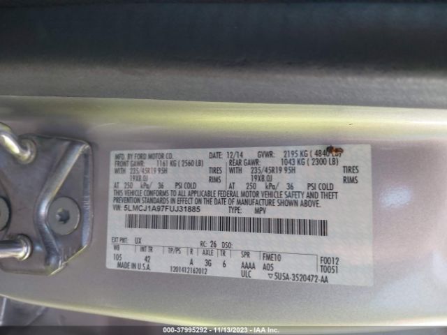 Photo 8 VIN: 5LMCJ1A97FUJ31885 - LINCOLN MKC 