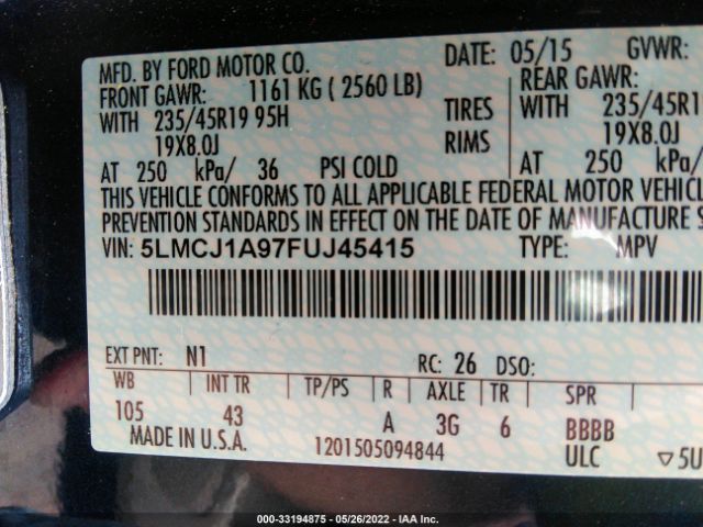 Photo 8 VIN: 5LMCJ1A97FUJ45415 - LINCOLN MKC 