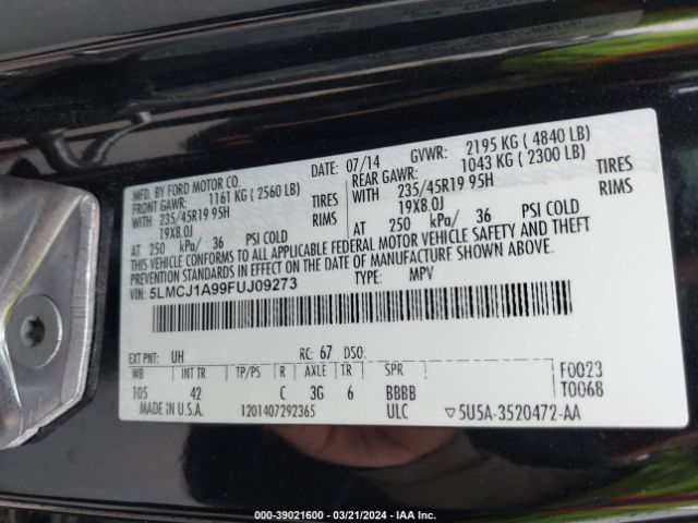 Photo 8 VIN: 5LMCJ1A99FUJ09273 - LINCOLN MKC 