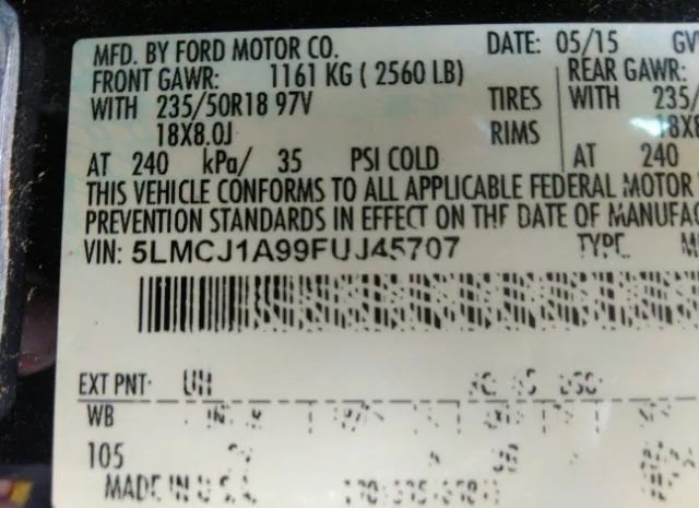 Photo 8 VIN: 5LMCJ1A99FUJ45707 - LINCOLN MKC 