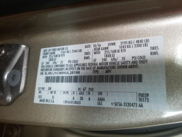 Photo 9 VIN: 5LMCJ1C90HUL28199 - LINCOLN MKC PREMIE 