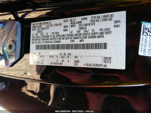 Photo 8 VIN: 5LMCJ1C90HUL70906 - LINCOLN MKC 