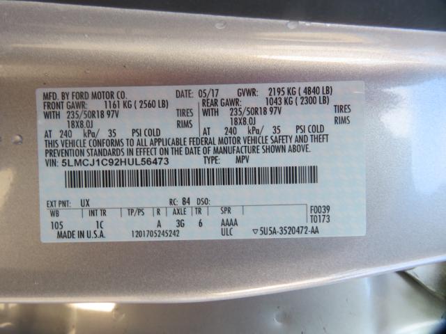 Photo 9 VIN: 5LMCJ1C92HUL56473 - LINCOLN MKC PREMIE 