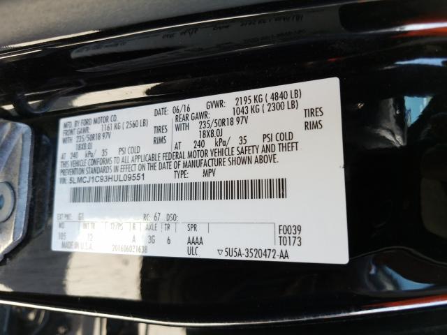 Photo 9 VIN: 5LMCJ1C93HUL09551 - LINCOLN MKC PREMIE 