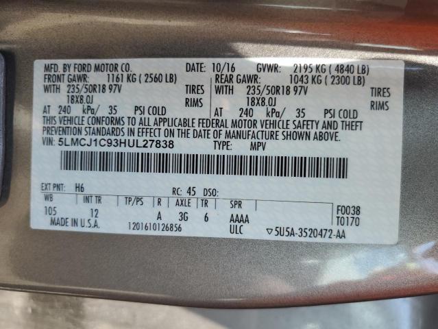 Photo 11 VIN: 5LMCJ1C93HUL27838 - LINCOLN MKC 