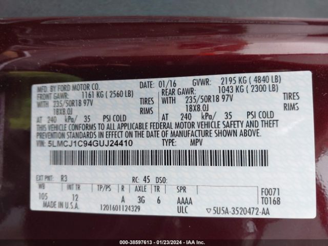 Photo 8 VIN: 5LMCJ1C94GUJ24410 - LINCOLN MKC 