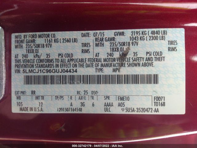 Photo 8 VIN: 5LMCJ1C96GUJ04434 - LINCOLN MKC 