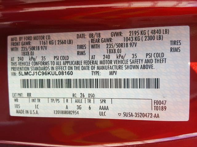 Photo 9 VIN: 5LMCJ1C96KUL08160 - LINCOLN MKC 