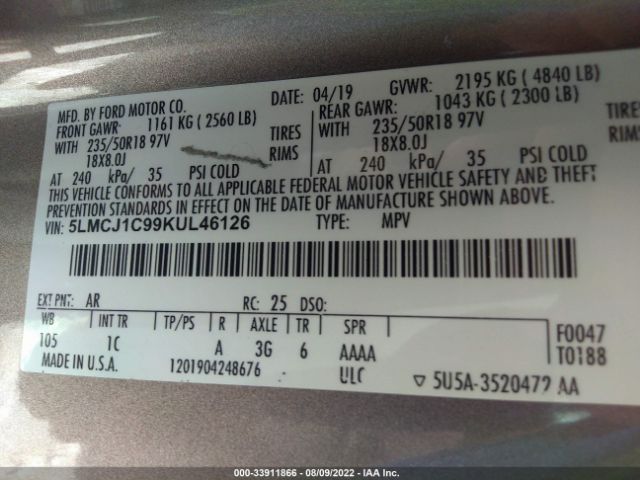 Photo 8 VIN: 5LMCJ1C99KUL46126 - LINCOLN MKC 