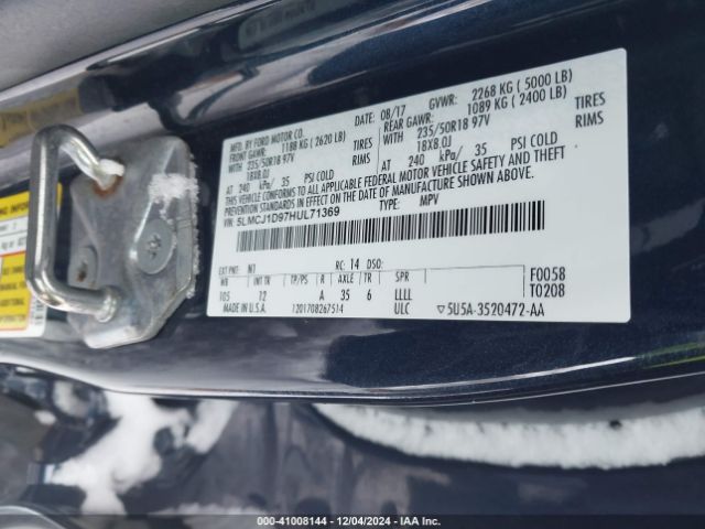 Photo 8 VIN: 5LMCJ1D97HUL71369 - LINCOLN MKC 