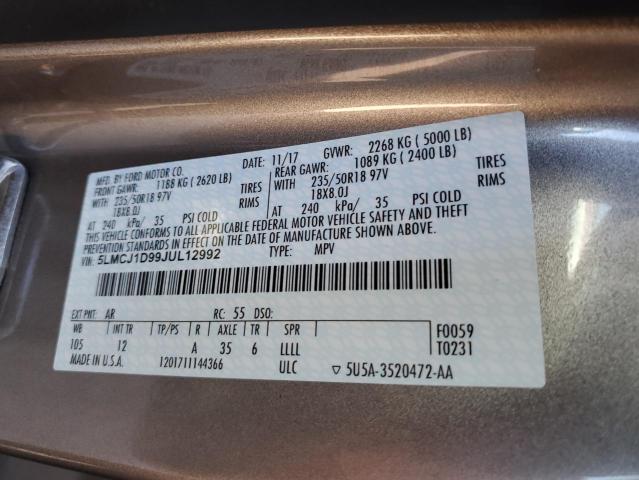 Photo 12 VIN: 5LMCJ1D99JUL12992 - LINCOLN MKC PREMIE 