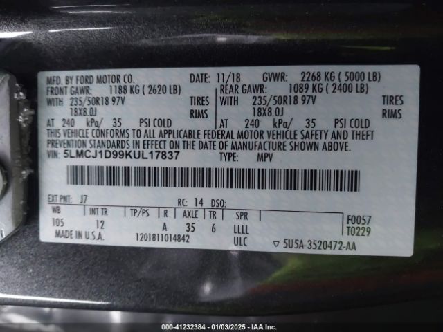 Photo 8 VIN: 5LMCJ1D99KUL17837 - LINCOLN MKC 