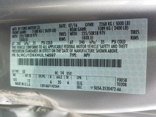 Photo 9 VIN: 5LMCJ1D9XHUL14597 - LINCOLN MKC 