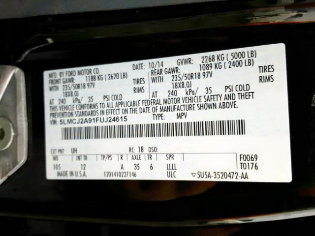 Photo 9 VIN: 5LMCJ2A91FUJ24615 - LINCOLN MKC 