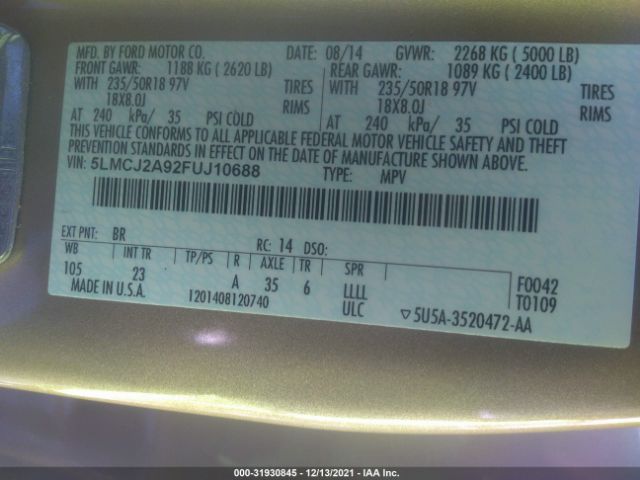 Photo 8 VIN: 5LMCJ2A92FUJ10688 - LINCOLN MKC 