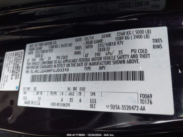 Photo 8 VIN: 5LMCJ2A96FUJ03310 - LINCOLN MKC 