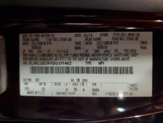 Photo 12 VIN: 5LMCJ2C91GUJ31482 - LINCOLN MKC 