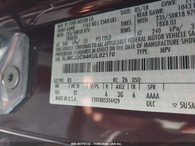 Photo 8 VIN: 5LMCJ2C94KUL02170 - LINCOLN MKC 